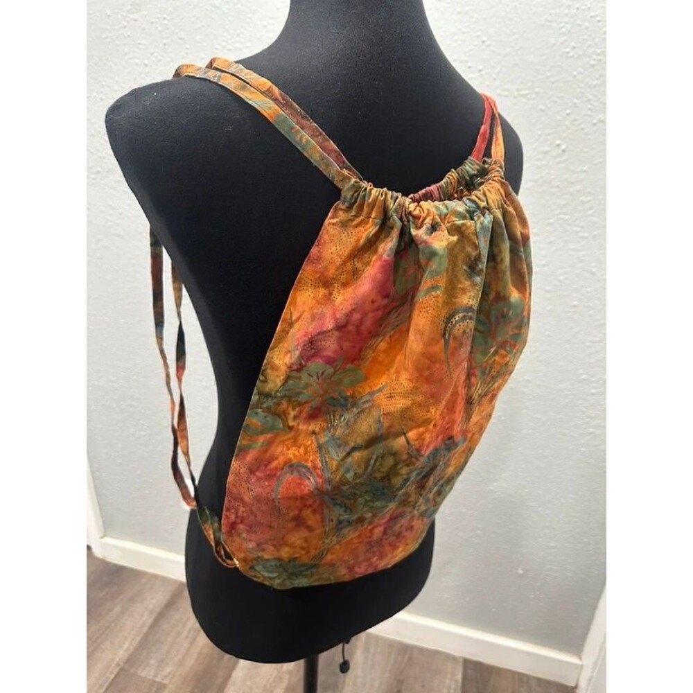 Bohemian Hippie Tie Dye Floral Drawstring Lightweight Backpack